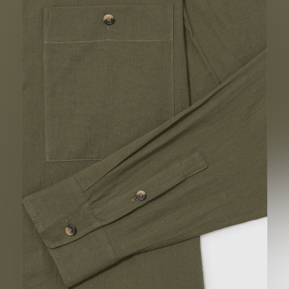 Club Monaco Womens Utility Cotton Military Button Down Shirt Olive Green Sz SP - Picture 5 of 10